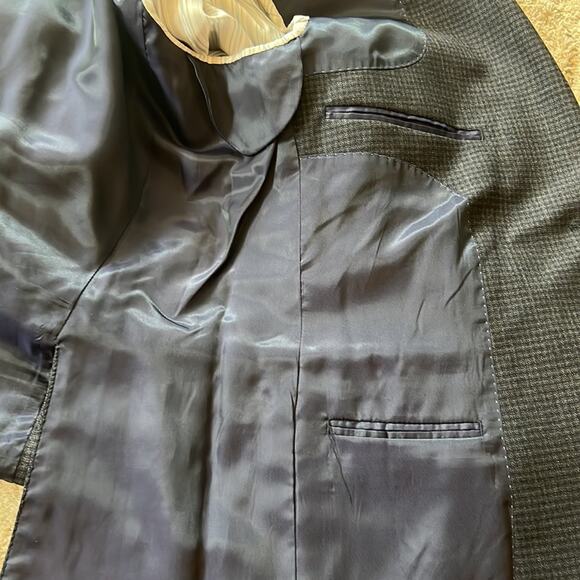 Pronto Uomo Platinum Mens Wool CLASSIC FIT CHECK TWO BUTTON WOOL SPORTCOAT- 44R - Picture 10 of 12